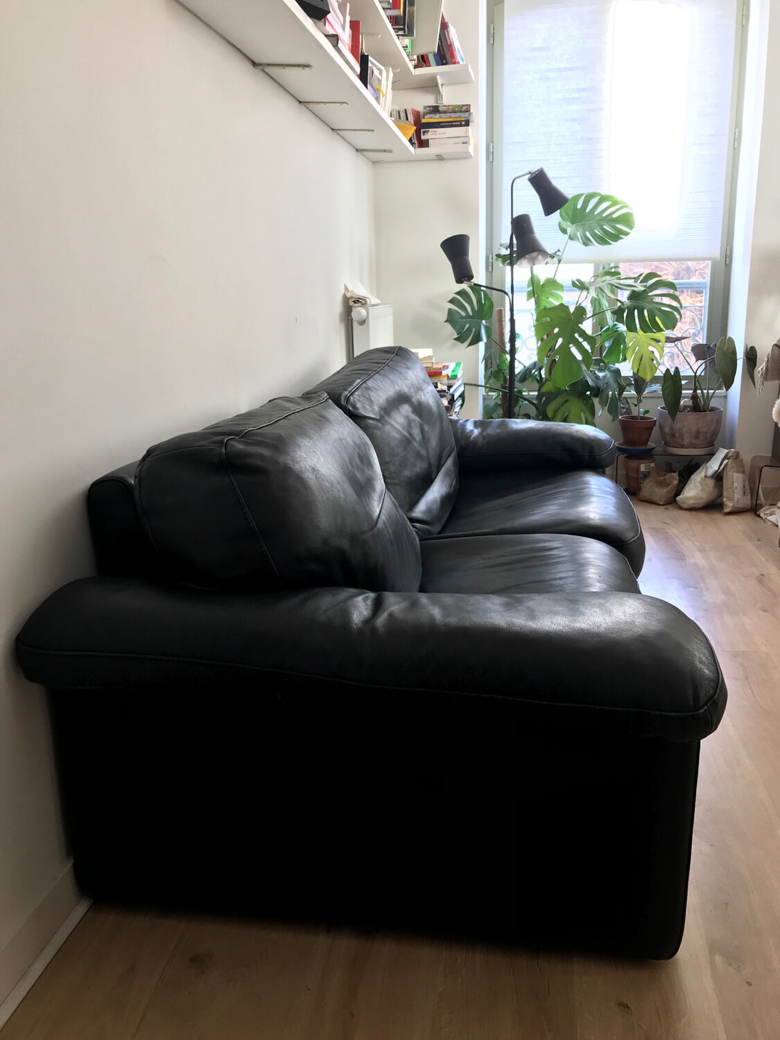 Steiner sofa bed in black leather