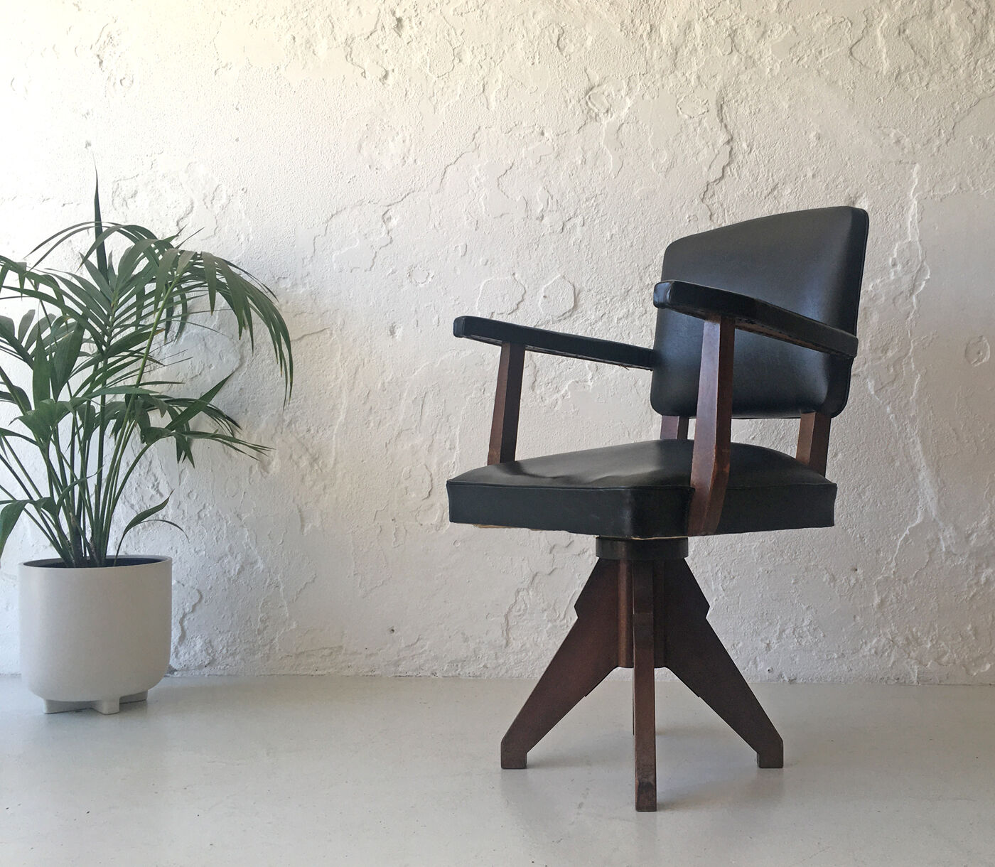 Vintage Swivel Desk Armchair, 1940s