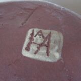 Pique flowers 60s 70s signed ceramic vase