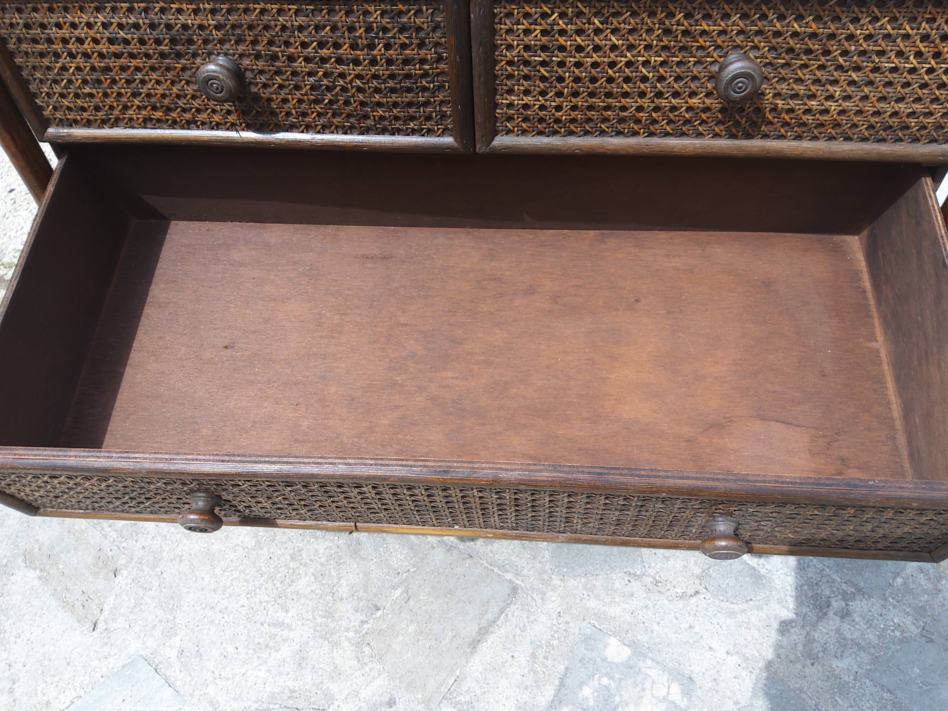 Rattan chest of drawers