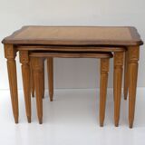 Old mid century set of 3 nesting tables