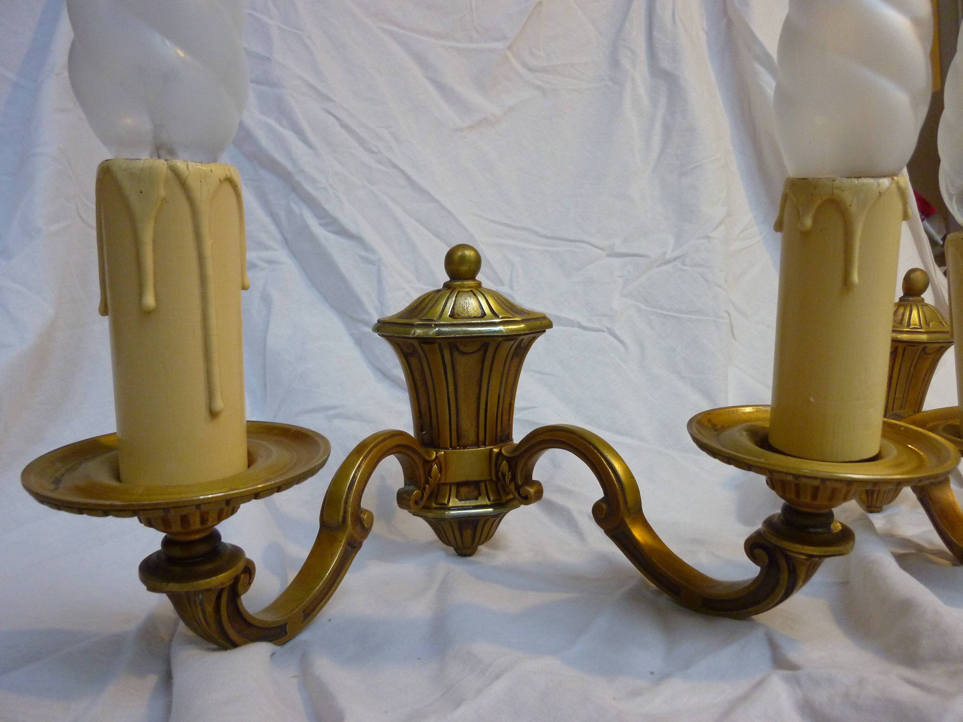 Two sconces Lucien Gau in bronze