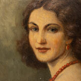 Portrait of a Woman from the 1920s, Oil on Plate, 55 x 60 cm