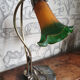 Brass lamp and glass paste water lily leaves