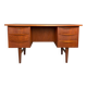 Scandinavian modern teak desk with backside book shelving, 1960, Denmark