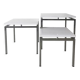 White mid-century modern nesting tables, modernist design, 1960s