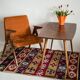 Antique mid-century coffee table, vintage, hand-painted beech wood, Germany, 1960s.