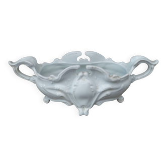 Art Nouveau planter in white slip Limoges FRANCE