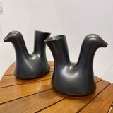 Pair of pitchers vases "Cocottes" ceramic Josephine Baker