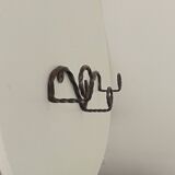 Vintage wrought iron wall coat rack