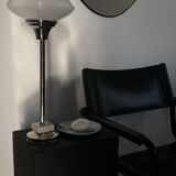 Art Deco table lamp in oval glass