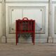 Wooden magazine rack, red patina, England circa 1900