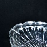 Large oval bonbonnière/dragee dish in molded crystal with diamond and pearl decoration, circa 1900