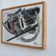 Peinture à l'huile abstraite de Lars Sjögren | Suède | 1965