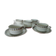 Tasses à café en porcelaine côtelé décor aux bleuets barbeau