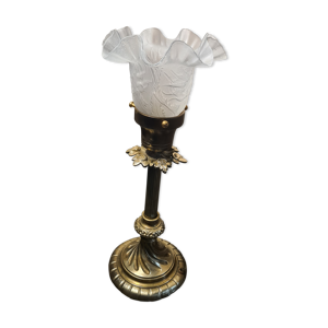 Lampe bronze doré art nouveau,