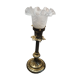 Lamp gilded bronze art nouveau, tulip blown glass with pattern