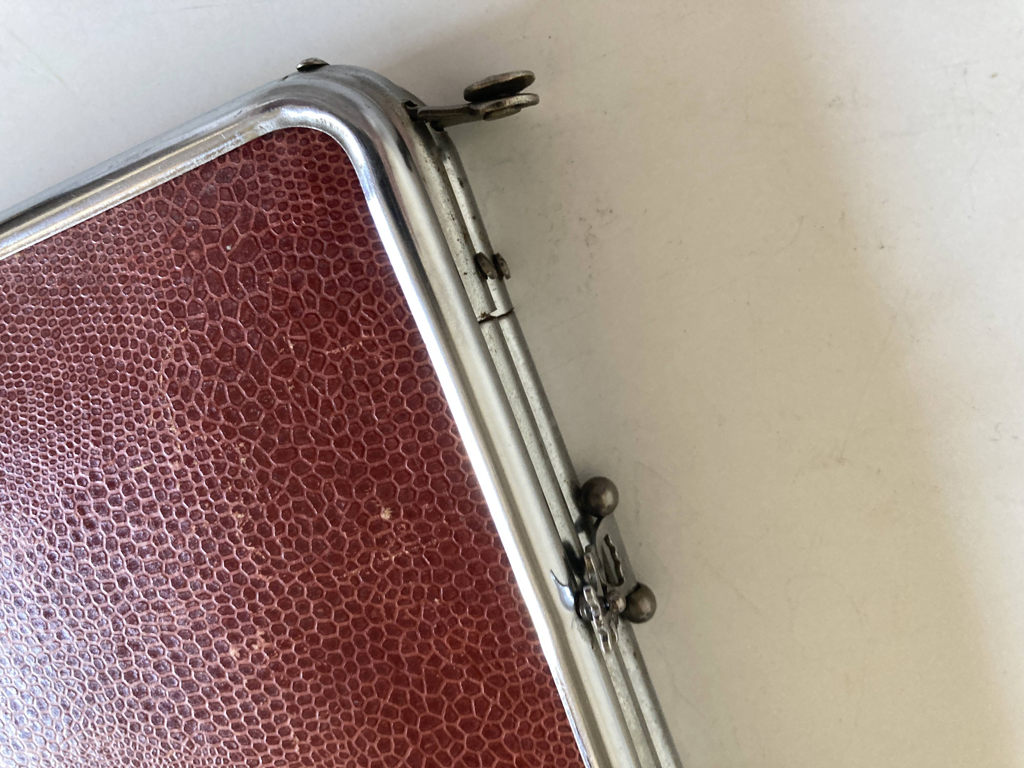 Miroir de barbier triptyque à l'italienne horizontal 1960 L69cm