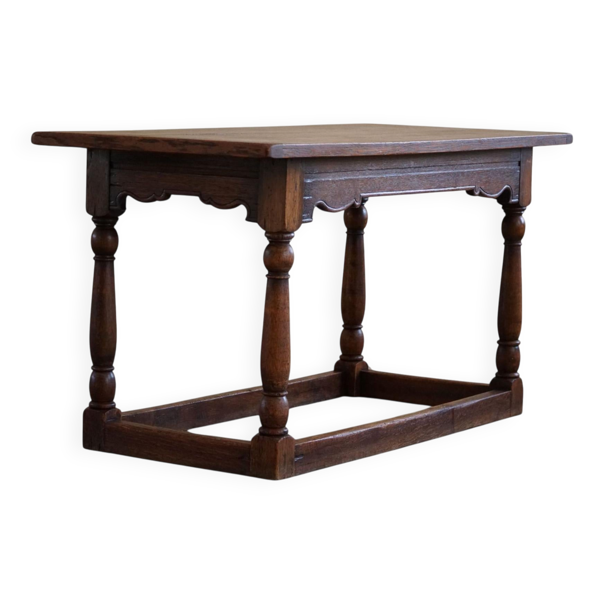 Danish cabinet maker, office table/dining table in oak, baroque style, 1970.