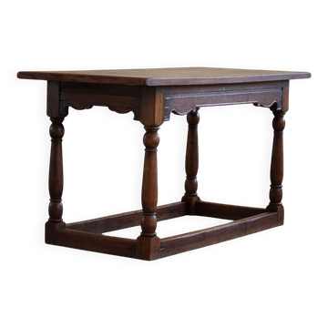 Danish cabinet maker, office table/dining table in oak, baroque style, 1970.