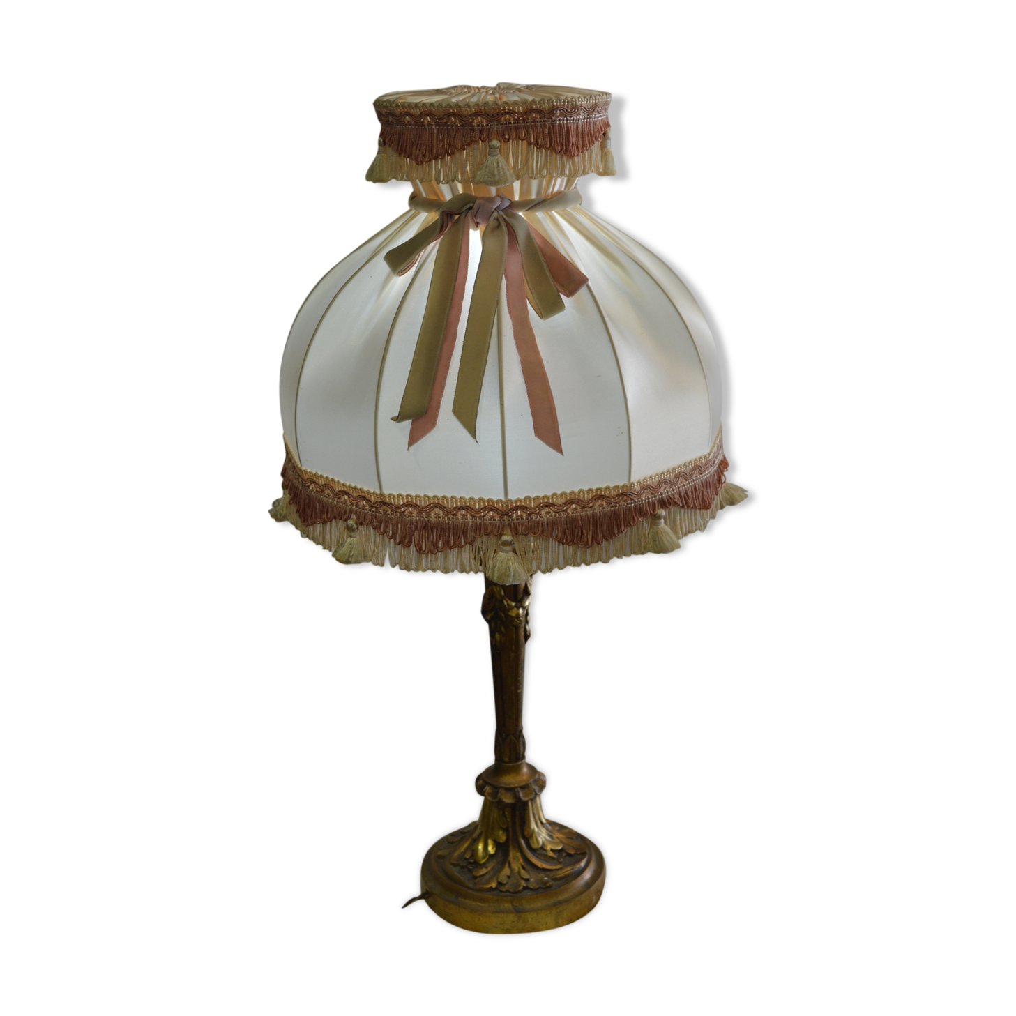 Louis XV style carved gilded wooden table lamp