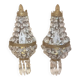 Pair of wall lights with crystal and brass tassels Height 36 cm