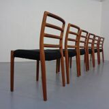Model 85 Teak Dining Chairs by Niels Otto Møller for J. L. Møllers, 1960s, Set of 6