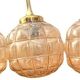 Triple Art Deco style amber glass pendant light