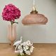 Suspension lampshade vintage art deco in pink frosted glass