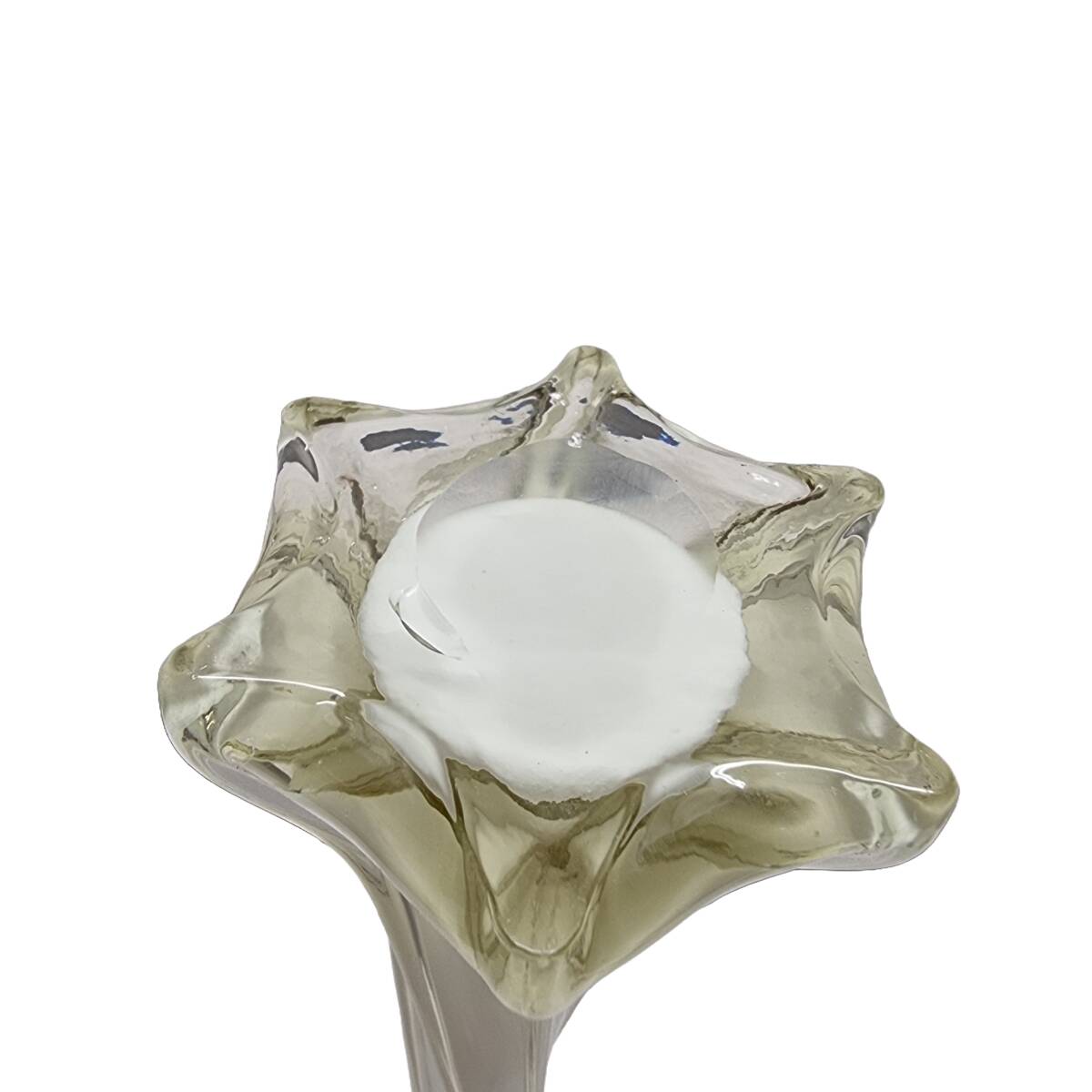 Vintage Twisted Opaline Vase, 1970s
