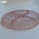 Aperitif servant in pink glass, embossed patterns, vintage