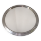 Round art deco metal and chrome mirror tray