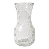 Vase à fleurs en verre pressé à la main, vintage et rare / Fidenza / Italie / années 1970