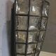 Glashütte Limburg wall light, textured glass in a metal grid, 1970s