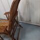 Armchair Sunbathing in wicker rattan wood lounger blue features