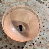 Globe coupole, en verre dépoli et verre transparent rose, Art Déco