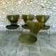 Suite of 4 chairs 3107 olive color, series 7 Arne Jacobsen for Fritz Hansen 1978