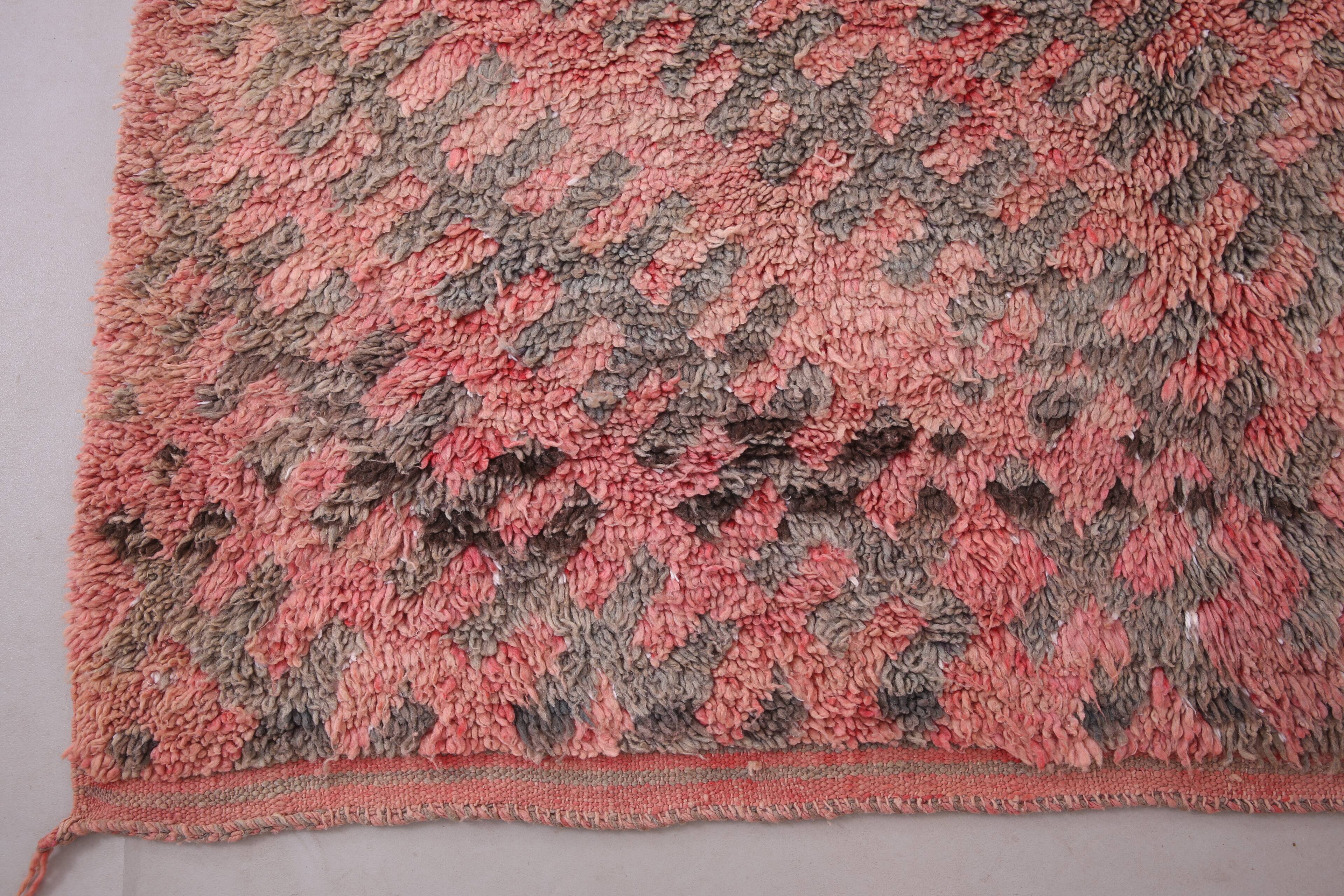 Pink Vintage Moroccan Rug 180 x 360 - Berber Wool Rug - Handmade Rug Boho
