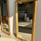 Golden rectangular mirror 150x31cm