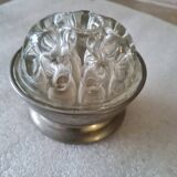 vintage glass flower holder and base Etain du Manoir