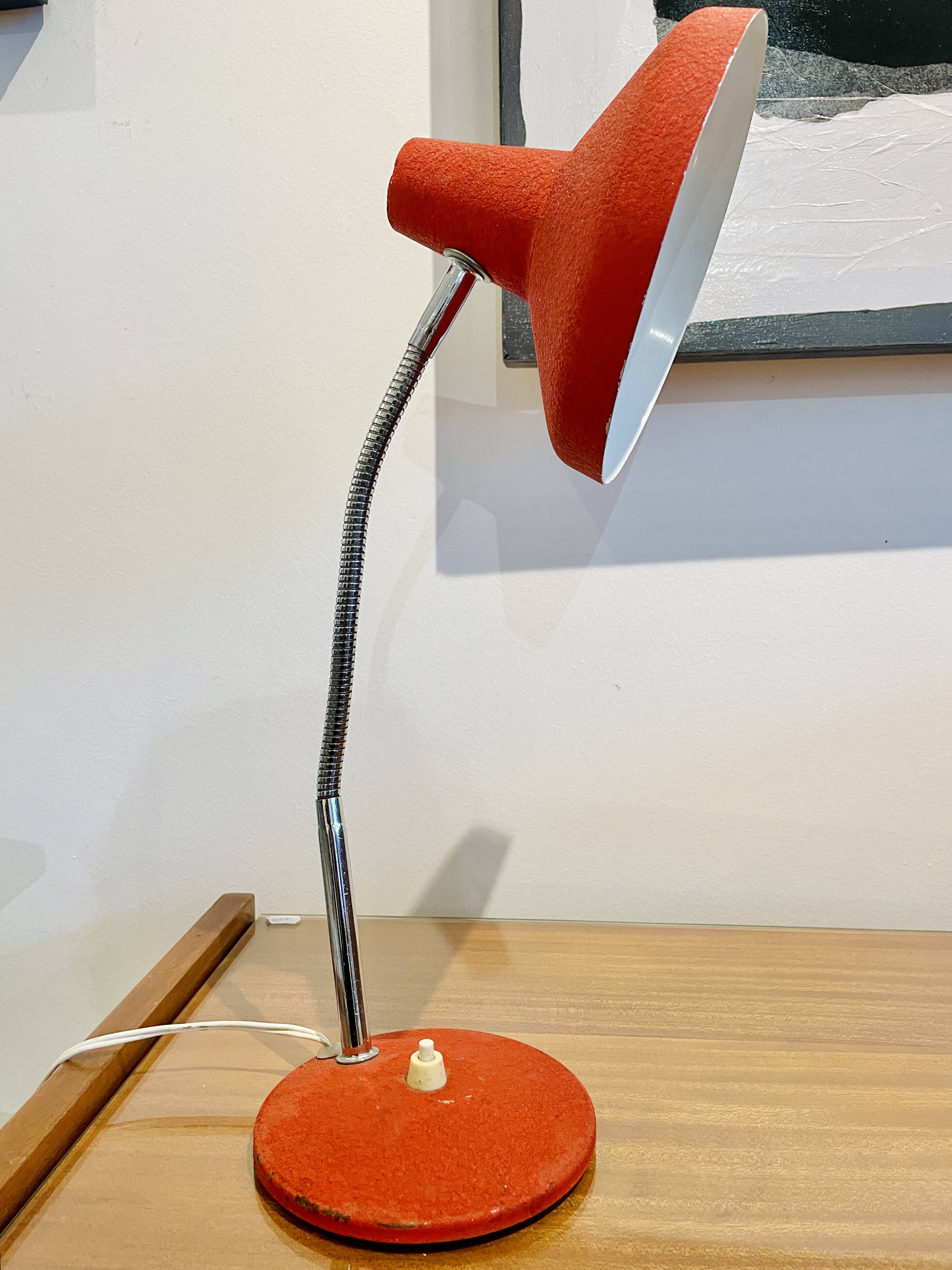 Vintage grained metal desk lamp