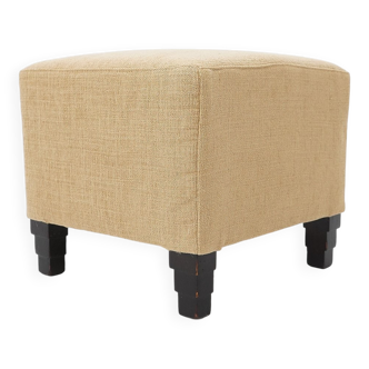 Square Art Deco pouf, 1930s