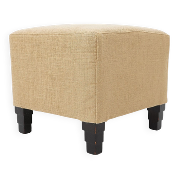 Square Art Deco pouf, 1930s