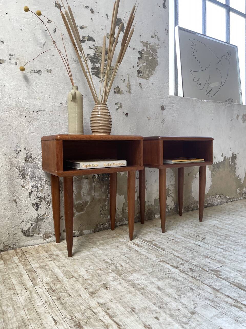 Paire de chevet scandinave en teck