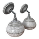 Pair of ceramic and glass wall sconces