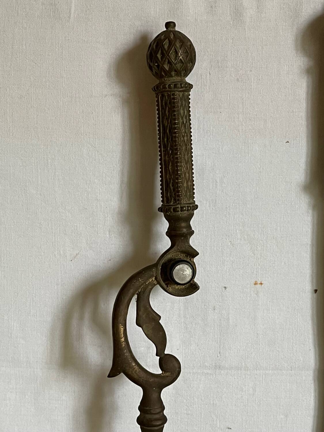 Accessoires de cheminée anciens en laiton