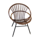 Base in iron vintage rattan chair