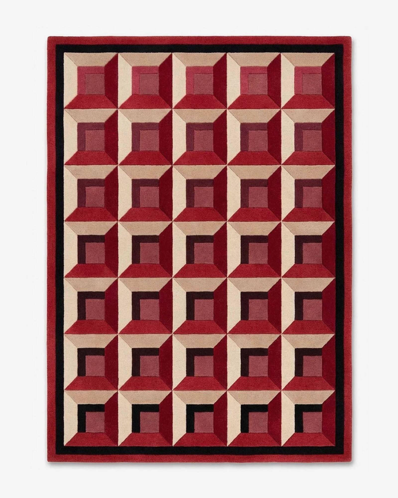 Dante rug, hand-tufted wool, carmine red, 170 x 240 cm - Rugier