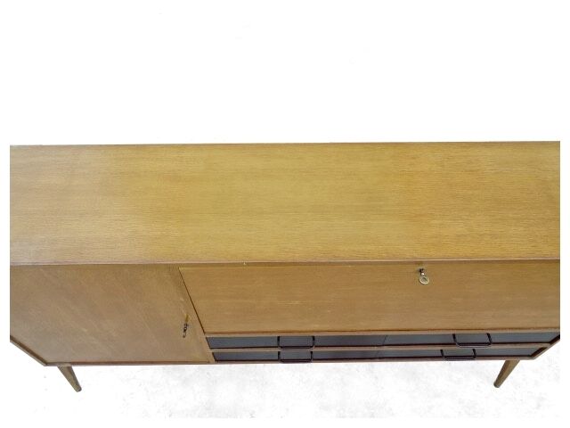 Sideboard vintage blond wood massif vintage 1950 from Charles Ramos