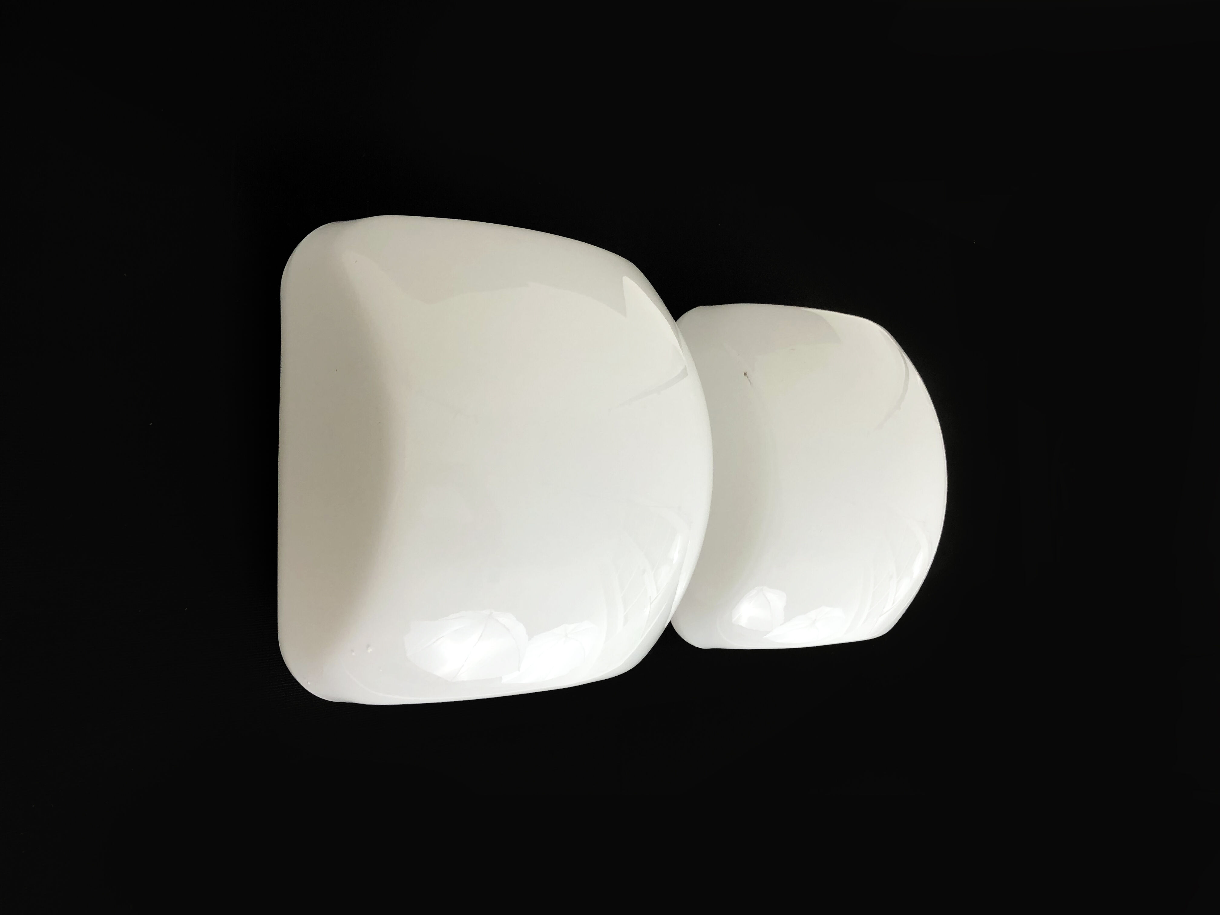 Pair of vintage wall sconces, white opaline globe, 60 70s